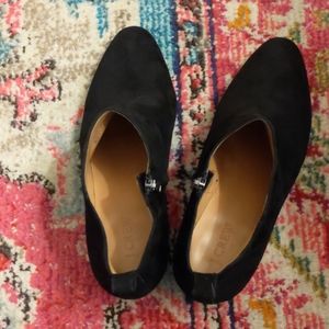 J Crew black suede booties